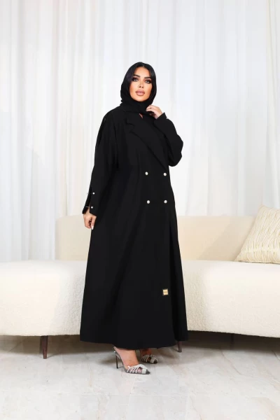 عبايه كريب اسود IB179 Black